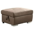thumbnail image 1 of ACME Ottoman en Tissu Marron avec Rangement Caché, 1 of 5