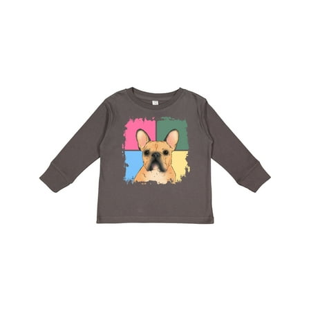

Inktastic Sable French Bull Dog on Colored Squares Boys or Girls Long Sleeve Toddler T-Shirt