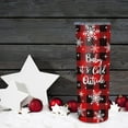 thumbnail image 5 of Christmas Tumbler with Lid and Straw Buffalo Plaid Snowflake Stainless Steel Cup Winter Tumbler Cup Travel Coffee Mug for Holiday Decor Gift Supplies, 5 of 6
