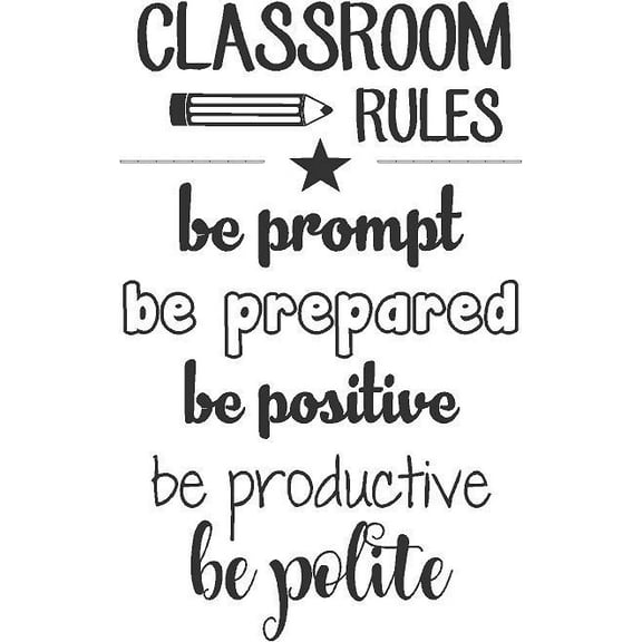 Classroom Rules Quote for Wall - Teaching School Vinyl Decal |Inspirational Education DÃ©cor for Students Room - 20"x12"