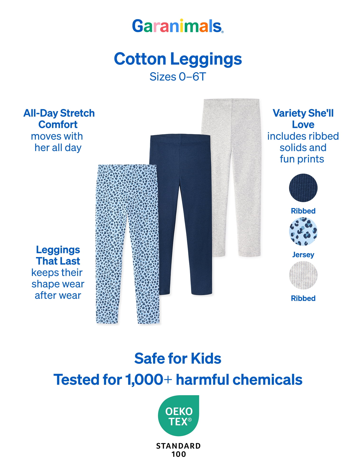 Garanimals Baby & Toddler Girls Leggings, Single & 3-Pack, Sizes 0-6T