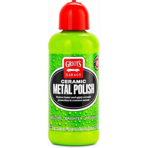 Ceramic Metal Polish for Car Detailing, Restorer and Oxidation Remover for Aluminum, Brass, Chrome, Stainless Steel, Silver, and Copper, 16 Ounces, 10864