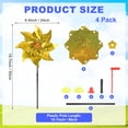 thumbnail image 3 of Uxcell 4-Pack Molinos de Viento de Flores, Molinos de Viento Reflectantes de Plástico de 20 Pulgadas para Decoraciones de Fiesta [Amarillo], 3 of 7
