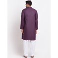 thumbnail image 4 of eloria Men's Traditional Purple Regular Kurta with Salwar, 4 of 7