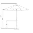 thumbnail image 2 of California Umbrella GSCU908170-F67 9 ft. Aluminum Market Umbrella Collar Tilt - Matted White - Olefin - Champagne, 2 of 8