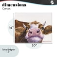 thumbnail image 4 of Stupell Industries Rustic Lodge Cute Cow Close Up Canvas Art, 20 x 16, by George Dyachenko, 4 of 8