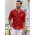 thumbnail image 2 of COOFANDY Men's Dress Shirts Long Sleeve Stretch Formal Button Down Shirt with Pocket, 2 of 6