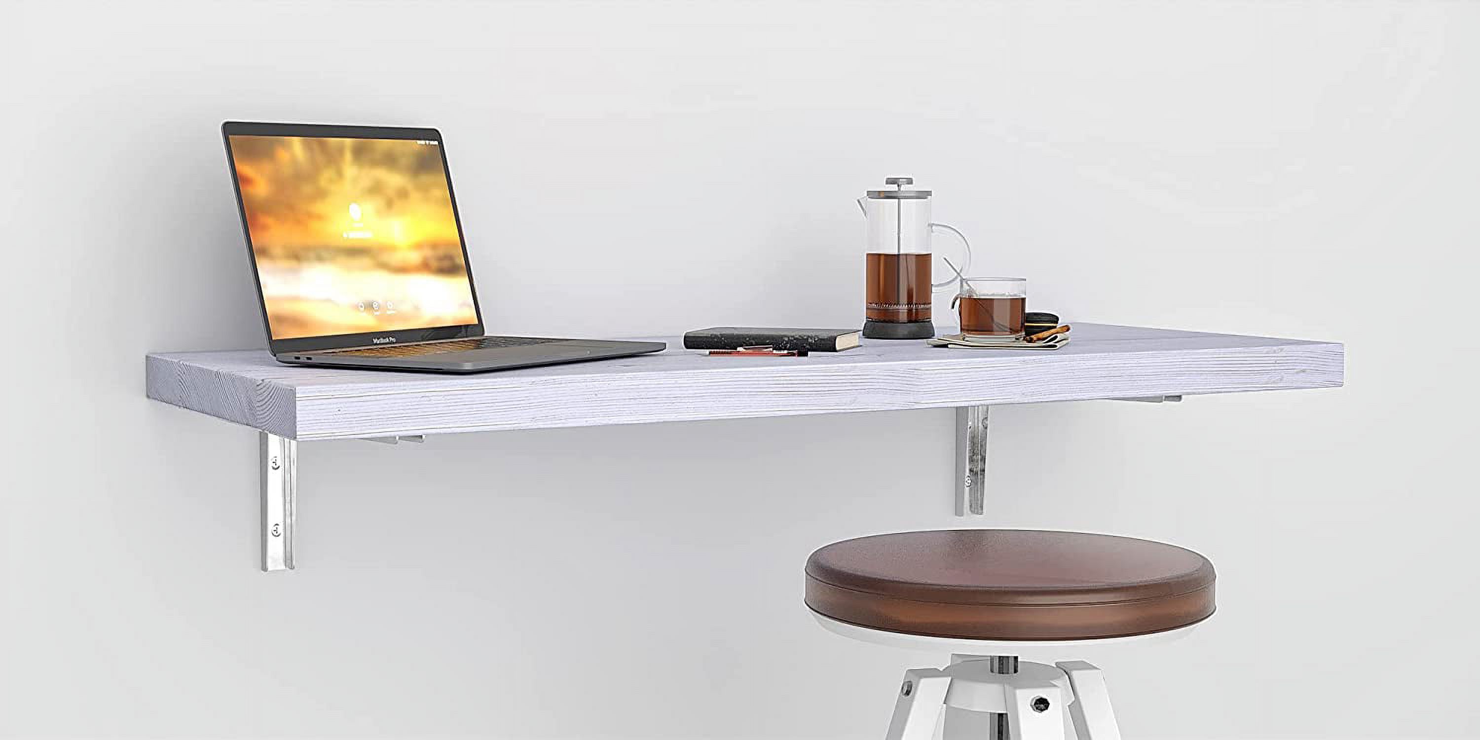 MCC Wall Mounted Floating Desk Folding Table for Small Spaces Kitchen Counter, Laundry Shelf, Computer Workbench for Wall, Fold Down Desk and Free Spirit Level Gift
