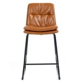 thumbnail image 3 of Amada Brown Upholstered Adjustable Height Bar Stool with Gray Plywood Back, 3 of 5