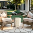 thumbnail image 6 of Hexagonal Travertine Stone Finish Italian Design MgO Side Accent Table, 6 of 12