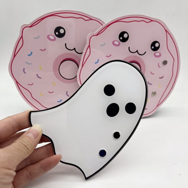 Etiqueta privada personalizada Hello kitty/Donut/paletas con soporte magnético para árbol de Navidad, azulejos de pestañas acrílicas rosas
