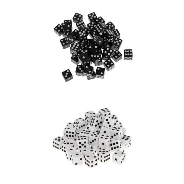 100 Piezas D6 Dados de Seis Accesorios para Juegos de de Tablero - D6
