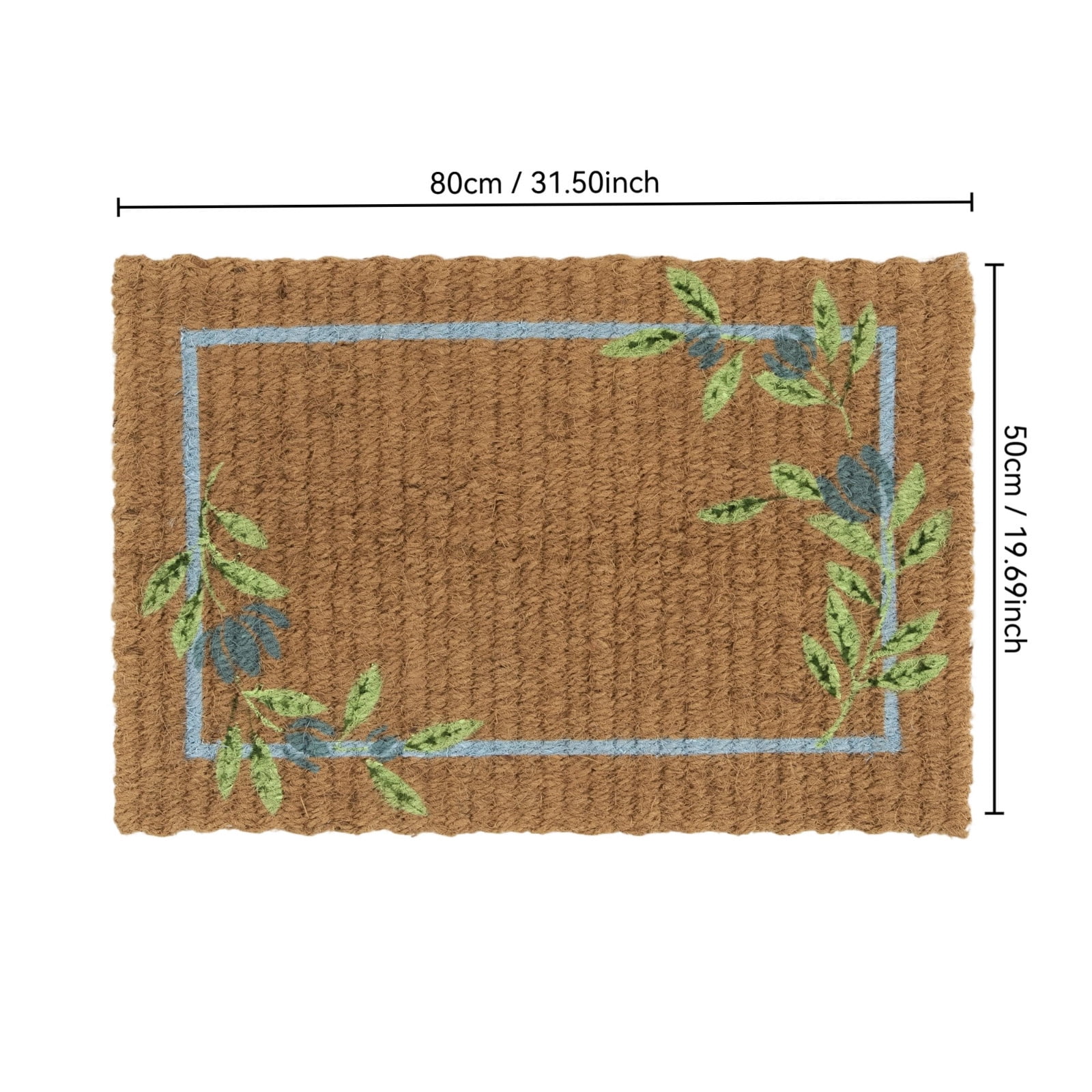Floral Woven Coir Outdoor Doormat, Welcome Outdoor Mat for Home Porch Entry, 19"x31"