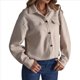 thumbnail image 1 of Chaquetas para Mujer, Abrigos de Moda de Gamuza Sintética, de Larga y con Botones. Lechoso L, 1 of 7