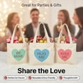 thumbnail image 3 of Mini Conversation Heart Canvas Bags - 6/12 Pack Reusable Valentine Gift Totes, Cute Heart Pattern Small Gift Bags for Women, Party Favors, Eco-Friendly, 3 of 8