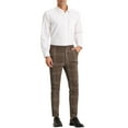 thumbnail image 2 of Lars Amadeus Men's Dress Plaid Slim Fit Flat Front Prom Checked Trousers, 2 of 6