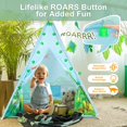 thumbnail image 2 of BRINJOY Dinosaur Teepee Tent for Kids, Toddlers Play Tent w/Roaring Sounds, LED String Lights, Foldable Kids Teepee Tent Toy, Indoor Outdoor Pretend Play, Playhouse Gift for Boys & Girls, 2 of 9