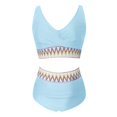 thumbnail image 5 of iTNHFP Bikini Swimsuits Women's High Waisted Bikini Sets Two Piece High Cut Bathing Suits Athletic Color Block Swimsuits, 5 of 5