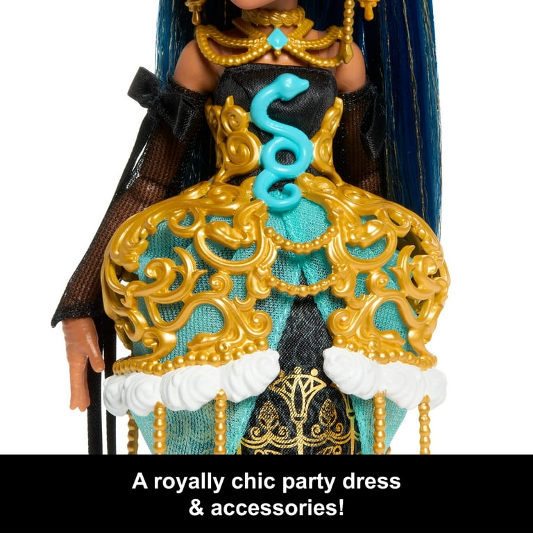 Monster High Scary Sweet Birthday Cleo De Nile Doll in Party Dress with  Balloon & Gift