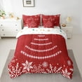 thumbnail image 2 of Manfei Snawflake 7-Piece Twin Bedding Sets,Merry Christmas Bedding Comforter Set,Red White Sheet Sets For Children,Super Cozy Room Decor Reversible, 2 of 8