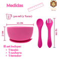 thumbnail image 3 of Plato hondo para bebé con base de succión antiderrames de silicona con cuchara y tenedor de silicón incluidos Rosa Vanilla Bunny Plato hondo con base de succión de silicona, cuchara y tenedor incluídos, 3 of 4