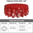 thumbnail image 4 of Red Christmas Snowflake Round Tablecloth 60 Inch Merry Christmas Table Cloth Xmas Circle Table Covers for Holiday Party Dining Kitchen Picnic Patio Outdoor Decor, 4 of 6