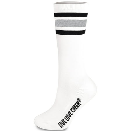 

Knee High Striped Sock Metallic Silver Youth