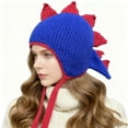 thumbnail image 3 of Dinosaur Knitted Winter Hat With Ear Cozy Style For Cold Weather Outdoor Activities, 3 of 6