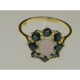 thumbnail image 4 of LBG British Made 10k Yellow Gold Natural Opal & London Blue Topaz Womens Statement Ring - 33 size options - Size, 4 of 5