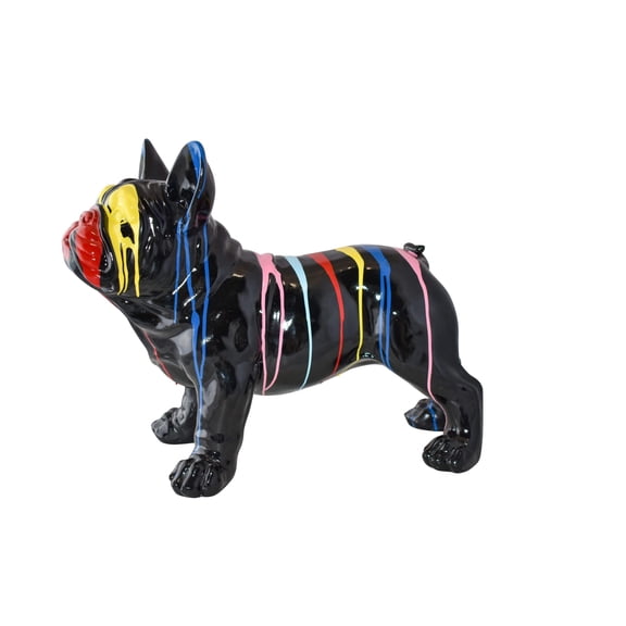 French Bulldog Colored with Paint Drops Resin Statue Size: 24" x 11" x 18"H
