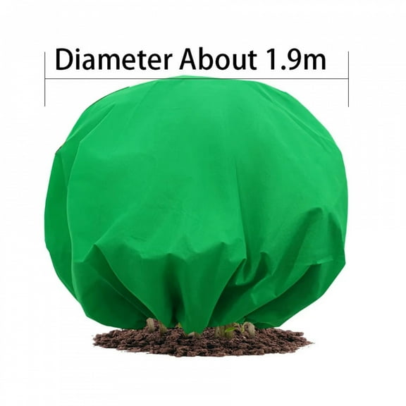 Winter Plant Covers Reusable Tree Freeze Protection Drawstring Potted Frost Blanket Outdoor Shrub Garden Vegetable Round Green