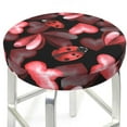 thumbnail image 3 of Haiem Ladybugs and Red Hearts Cushion Round Bar Chair Seat Cover Bar Chair Cushion Covers Elastic Washable Bar Chair Cover,Protects from Scratches and Stains-13 inch, 3 of 7