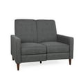 thumbnail image 2 of Noble House Craigue Fabric Tufted Loveseat Pushback Recliner, Gray, 2 of 10