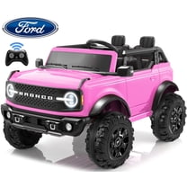 iRerts 24V 2 Seater Ride on Cars, Licensed Ford Bronco Base Powered Ride on Toys for Big Kids Ages 3-8, Kids Car Electric Vehicle with Remote Control, Bluetooth, LED Lights, 4 Wheel Suspension, Pink