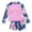 Pink, variant on REDARER Girls' 2-Piece Rash Guard Set – Tropical Leaf Print , Long-Sleeve UV Protection Swimwear,9-10 Years