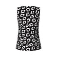 thumbnail image 5 of Picia Black Leopard Pattern Women's Workout Tank Top,Breathable Activewear,Slim Fit Athletic Top,Versatile Workout Moisture-wicking top-XX-Large, 5 of 9