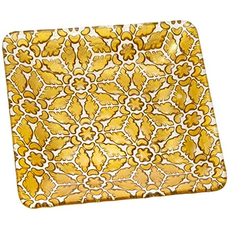 

Boston International - 10.25 Glass Serving Plate - Gold Filigree