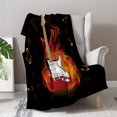 thumbnail image 4 of Music Guitar Gifts Blanket - Rock Musical Instruments Art Theme Throw for Guitar Players Women Men Music Enthusiast Band Singer Birthday Christmas Lightweight Blanket 60"x80", 4 of 6