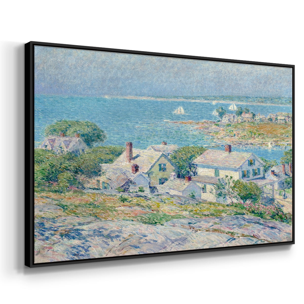 Vintage Landscape-CXI By Wexford Home Framed in Black Wood Gallery Wrapped Canvas 25 in. x 37 in.