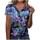 thumbnail image 5 of Top de Verano de las Mujeres Árbol Impresión V-Cuello Casual Manga Corta, Tops Cortos para las Mujeres, 5 of 5