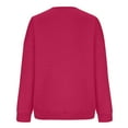thumbnail image 4 of miqiqism Women's Oversized Crewneck Sweatshirts Batwing Puff Long Sleeve Sweatshirt Trendy Cable Slouchy Pullover Jumper Tops Casual Solid Color Drop Shoulder Clothes,Hot Pink,Large, 4 of 5