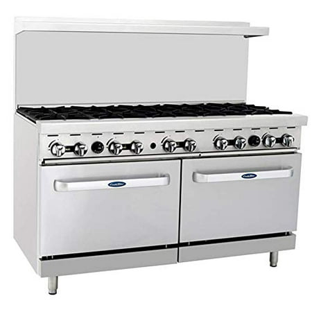 CookRite ATO-10B Commercial Manual Natural Gas Range 10 Burner Hotplates With 2 Standard Ovens 60