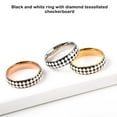 thumbnail image 2 of thinsony Checkerboard Pattern Ring Stylish Female Jewelry Simple Colors Geometric Fingers Rings Fashion Accessory Festival Gift Golden Size 9, 2 of 9