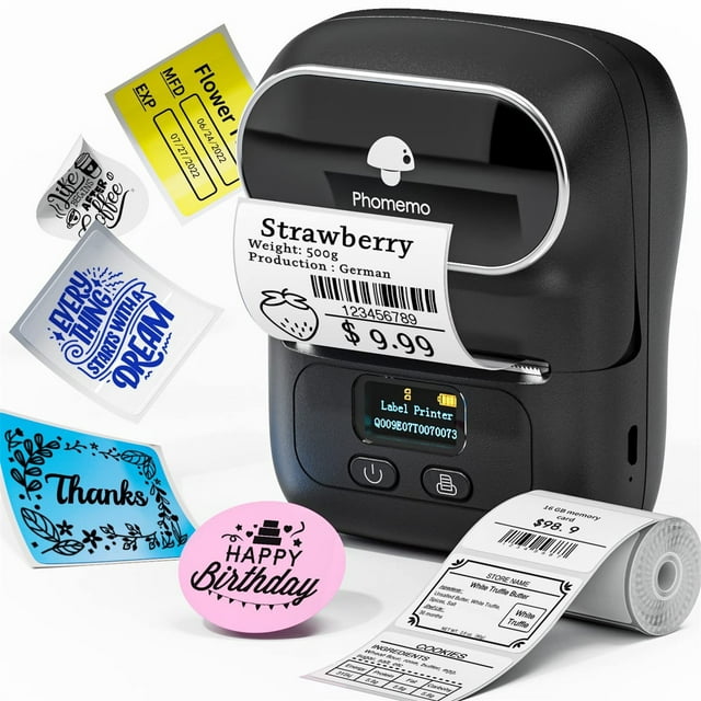 Clearance Sale! Dusknt Label Maker 10 Bluetooth Thermal Label Makers for Small Business Home 2 Inch Barcode Label Sticker for Address/Logo/Clothing Label, Label Printer Small Black