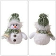 thumbnail image 3 of Danhjin Snowman Christmas Decor, Dark Green Knit Snowman With Lights for Indoor Holiday Decor, Christmas Village Display, Mantel Decorations, 3 of 4