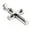Silver, variant on Heavy Men's Gold Black Silver Double Cross Stainless Steel Pendant Necklace Gift-Silver
