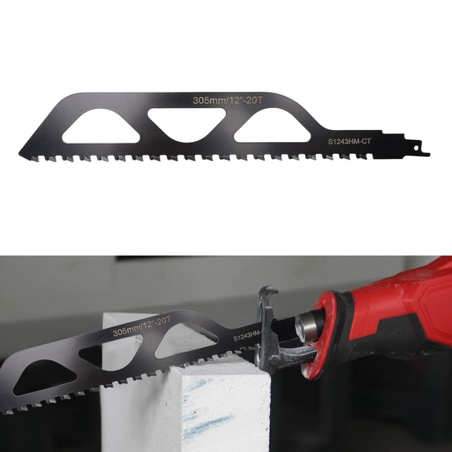Brick Cutting Recip Saw Blade, Impact Proof Cemented Carbide Efficient Pruning Reciprocating Saw Blade Accurate Cutting for Demolition Work 12 Inch,18 Inch,20 Inch