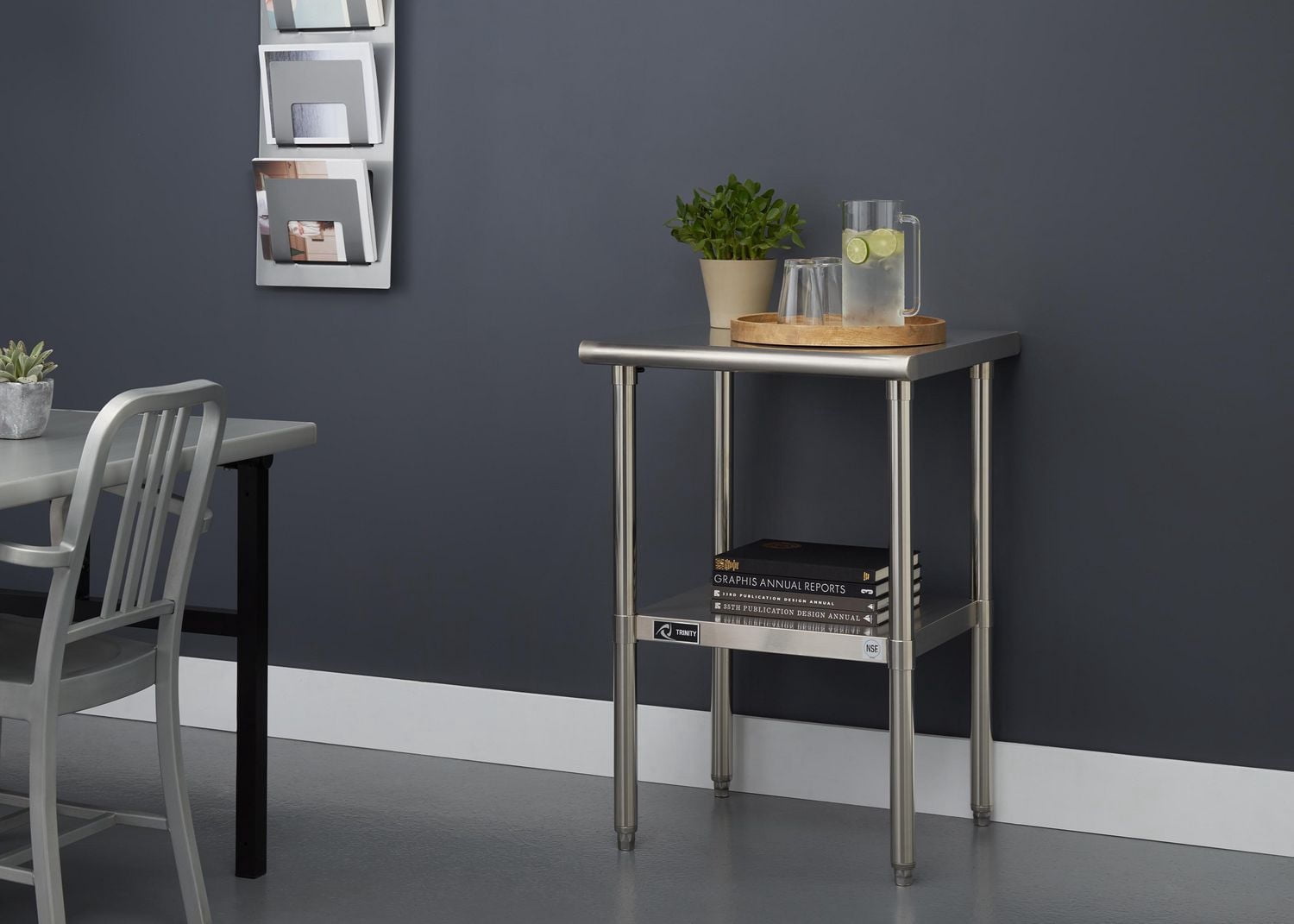 TRINITY – Table de préparation EcoStorage en acier inoxydable, homologuée NSF