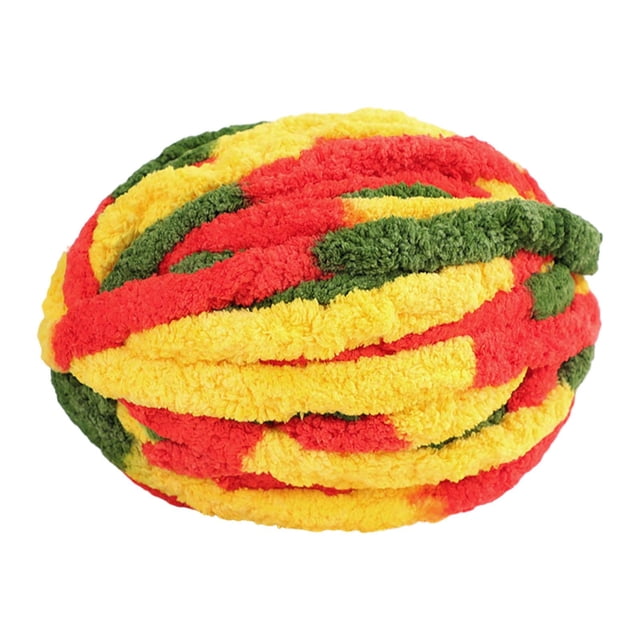 Hilo de lana gruesa de poliéster voluminoso para tejer cojines, alfombras y mantas de ganchillo Rojo amarillo verde