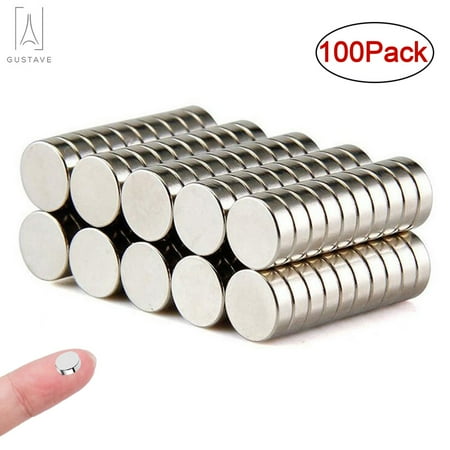 

Gustave Powerful Neodymium Disc Magnets Multi-Use Small Round Rare Earth Magnets for Fridge DIY Building Scientific Craft and Office 6 x 3 mm (0.24 x 0.12 inch) 100 Pack